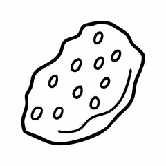 Cute cartoon cookie line art outline drawing for coloring book