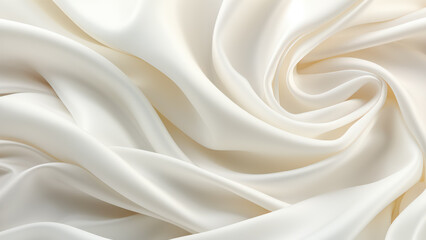 Fototapeta premium Soft White Satin Fabric Draped Gracefully to Show Smooth Texture and Elegant Folds