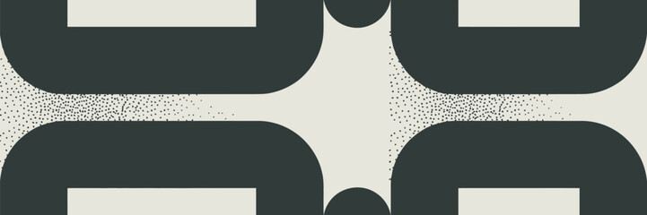 Abstract geometric pattern featuring rounded rectangles and stippled areas in neutral colors