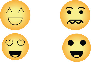 Set of emogy smiley icons,emoji collection. set of yellow face smiles