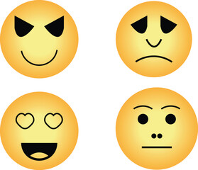 Set of emogy smiley icons,emoji collection. set of yellow face smiles