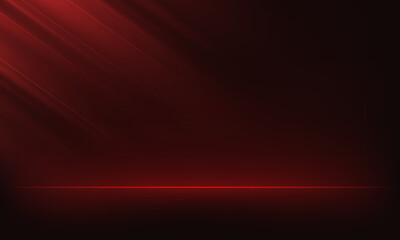 Black and Red studio background. Empty room with light effect. Space for selling products on the website. Vector illustration.