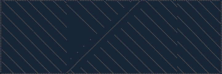 A dark blue fabric with diagonal white lines forming a v shape in the center of the rectangle shape