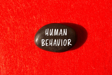 Human behavior message written on stone background. Conceptual Human behavior symbol. Copy space.