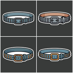 Belts collection with transparent background Punk Rock Culture