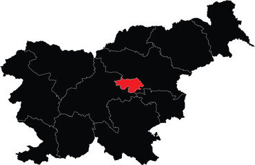 Vector Map of Central Sava on Slovenia Map