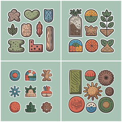Botanical stickers collection with transparent background Diy Thrift Culture