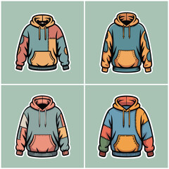 Colorful patchwork hoodies with transparent background Diy Thrift Culture
