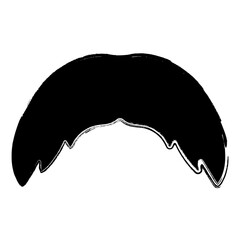 mustache icon, brush strokes, vector illustration on white background.
