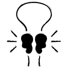 prostatitis icon, brush strokes, vector illustration on white background.