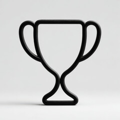 Trophy outline icon, modern and minimal, representing success and achievement, on a light gray background.