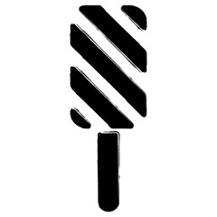 ice cream icon, brush strokes, vector illustration on white background.