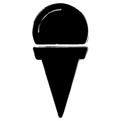 ice cream icon, brush strokes, vector illustration on white background.