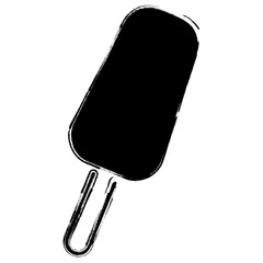 ice cream icon, brush strokes, vector illustration on white background.
