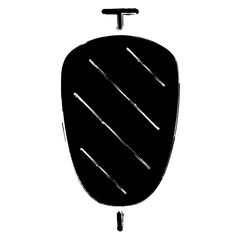 kebab icon, brush strokes, vector illustration on white background.