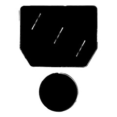 medal icon, brush strokes, vector illustration on white background.