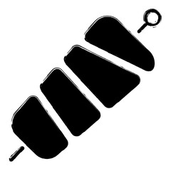 kebab icon, brush strokes, vector illustration on white background.
