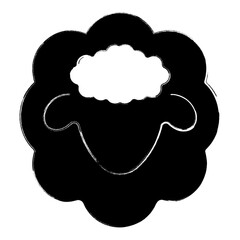 lamb icon, brush strokes, vector illustration on white background.