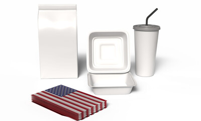 3D Illustration US Hamburger Menu