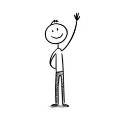 friendly man with a smile simple one line vwctor image doodle style