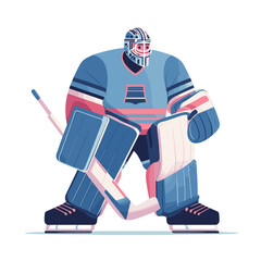 ice hockey player flat style vector image isolated on white cartoon 