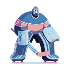 ice hockey player flat style vector image isolated on white cartoon 