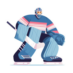 ice hockey player flat style vector image isolated on white cartoon 