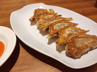 Gyoza on the plate
