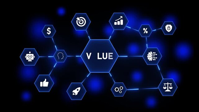 Digital Network Illustrating Value Proposition With Icons for Business Growth and Innovation image photo