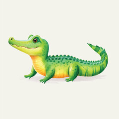 Fototapeta premium Cute Cartoon Alligator Illustration for Kids