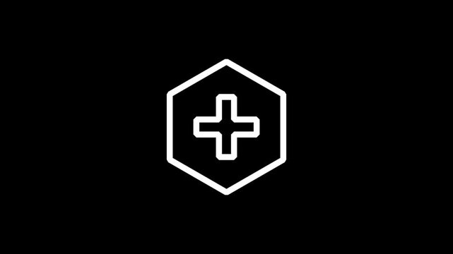 Motion plus line icon on a black background. Great for technology, web, business, and entertainment.