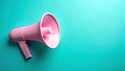 Pink Megaphone on Teal Background - A Powerful Communication Tool.