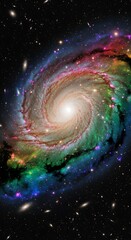Vibrant Spiral Galaxy in Deep Space - A Cosmic Spectacle.