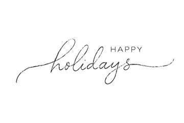 Elegant Calligraphic Happy Holidays Script Text Greeting