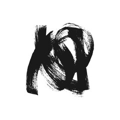 Black abstract grunge brush stroke isolated
