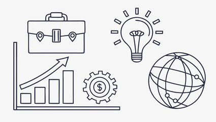 Business and finance icons isolated on for presentations