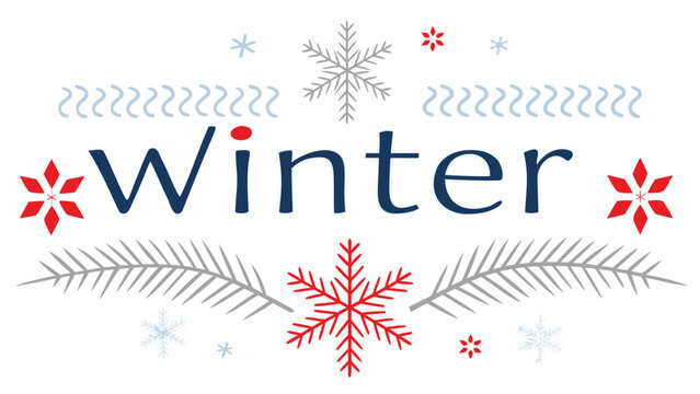 Modern clean typography design with a hello winter theme featuring a single impactful graphic element and a vibrant color palette suitable for seasonal promotions