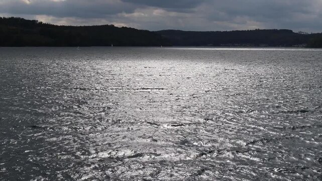 the sorpe lake in the german sauerland 4k 25fps video