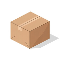 3d cardboard box isolated on transparent background
