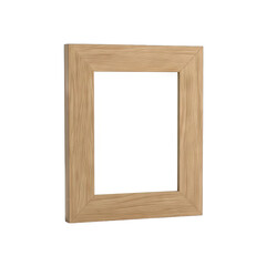 Fototapeta premium A Natural Light Wood Picture Frame With A White Background For Your Photos In A Studio Setting