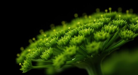 Detailed macro shot of lush green florets, emphasizing organic patterns, vibrant color, and fresh, healthy botanical elements ,natural ,culinary ,superfood