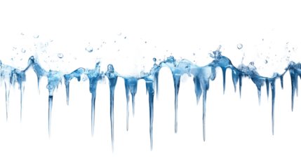 Clear Icicles on Transparent Background