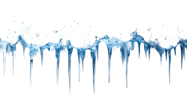 Clear Icicles on Transparent Background