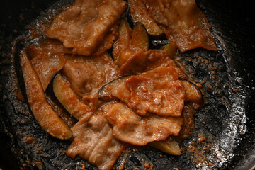 茄子と豚ばら肉の味噌炒め