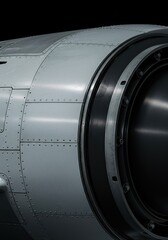 Detailed view of metallic structure and rivets on an advanced aerospace vehicle, highlighting precision engineering and high technology ,macro ,aerospace ,material