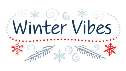 Naklejka premium Bold winter vibes lettering with swirling snow perfect for holiday greetings seasonal promotions and festive designs