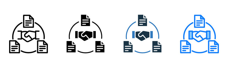 Document Collaboration icon multiple style 