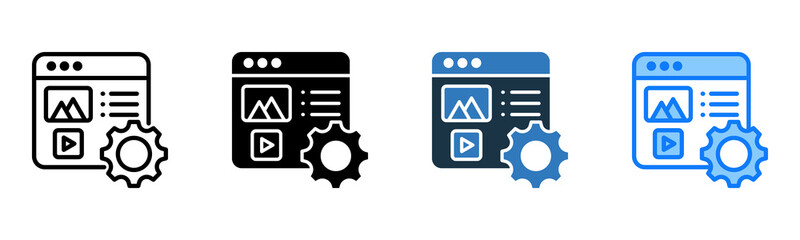 Content Management icon multiple style 