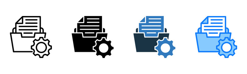 Record Management icon multiple style 