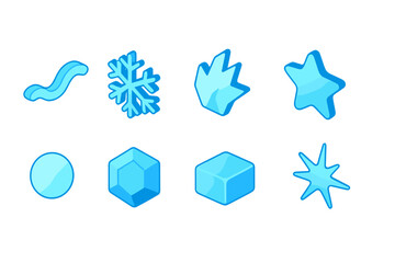 Winter and nature 3d icon set. Unique elements for seasonal design projects.